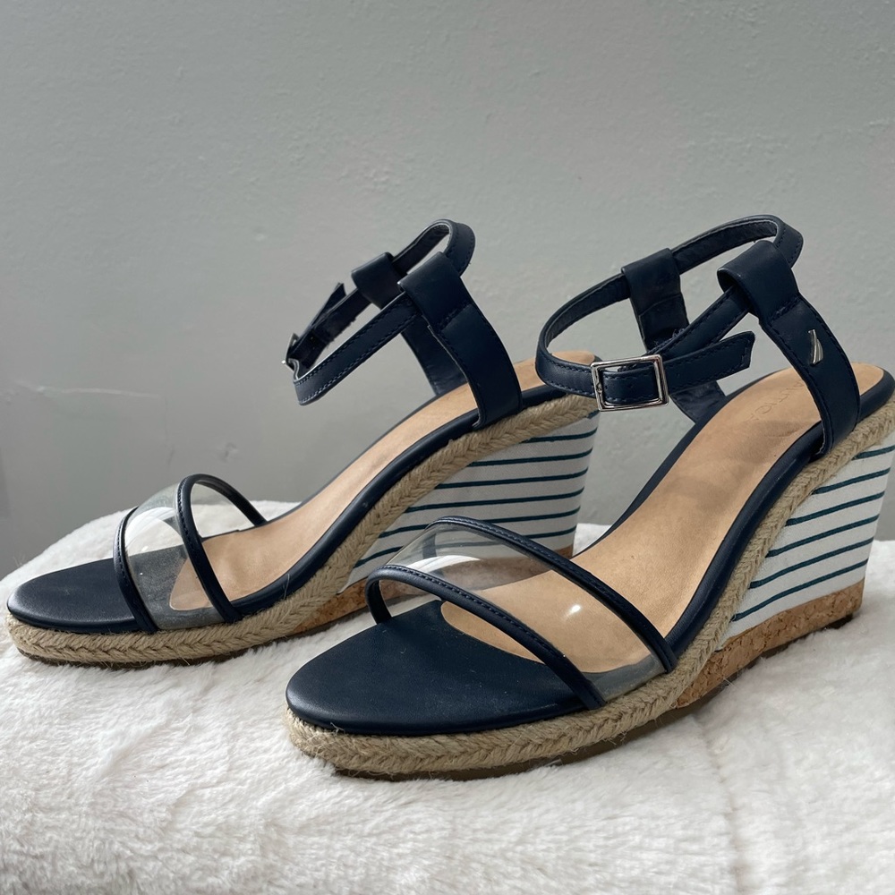 Nautica women mid wedge sandals